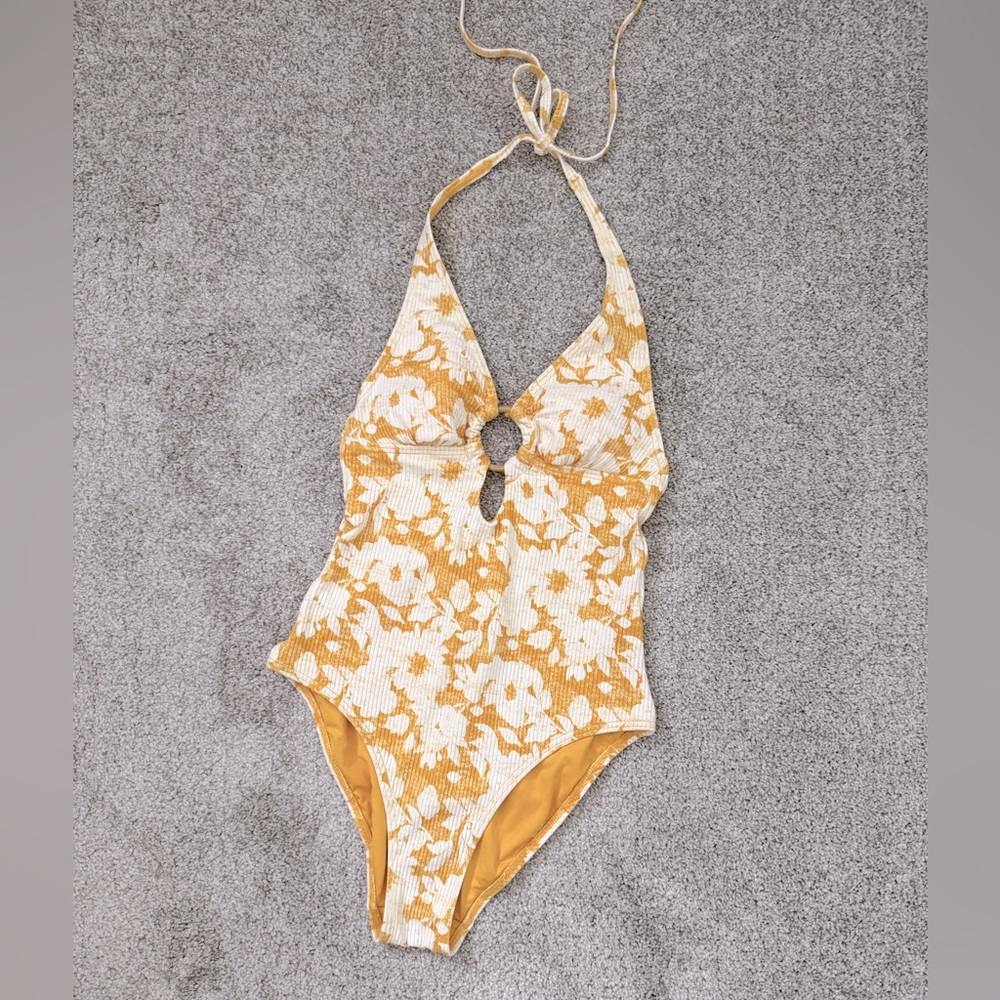 Cikada  Australia Yellow Floral One-Piece Swimsuit